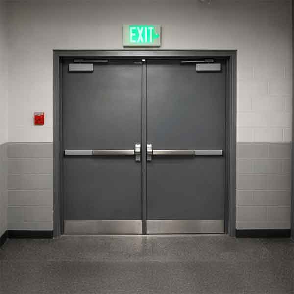 Fire Door Repair NYC | FDNY Inspection, Compliance & Repair 1 fire rated double exit door repair NYC commercial building panic bar doors